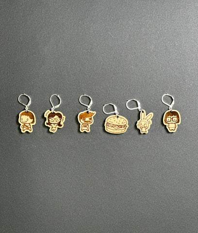 Burger People Stitch Markers