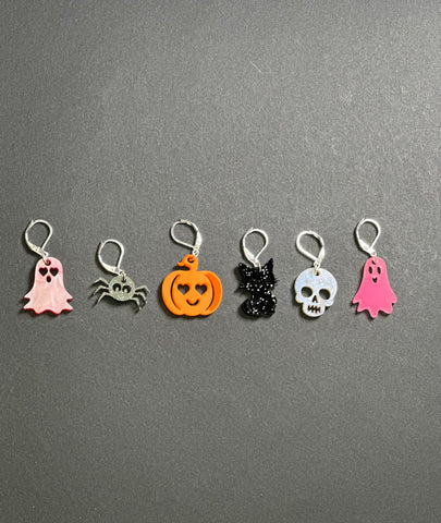 Acrylic Pink Halloween Stitch Markers