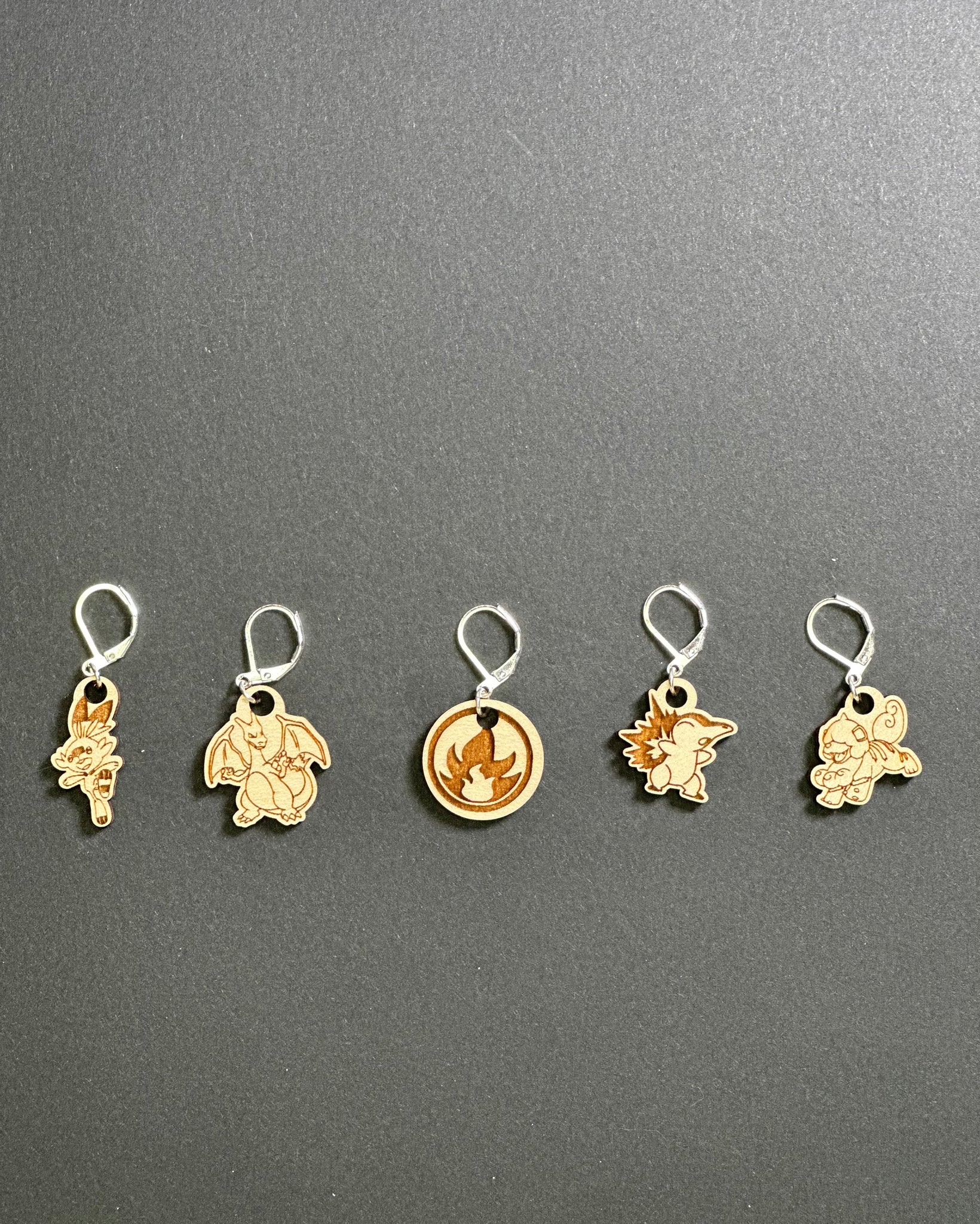 Fire Pocket Monster Stitch Markers